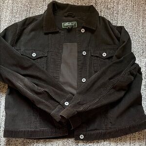 Eddie Bauer unisex Dark Brown Corduroy Jacket, size xl tag size, mint condition
